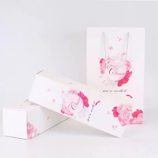 Reusable Luxury Flower Printed Wine Champagne Whiskey Liquor Gift Boxes and Twisted Rope Handle Bags for Weddings Business Gift1