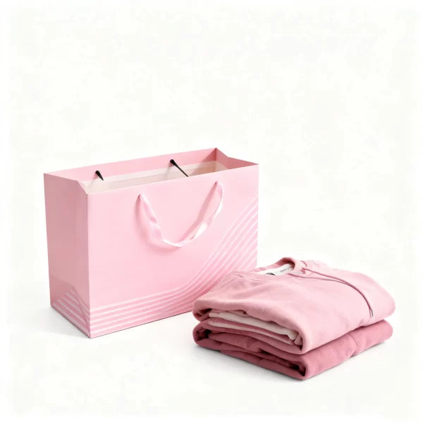 bolsas de ropa al por mayor bolsas de papel personalizadas con asa de cinta-1