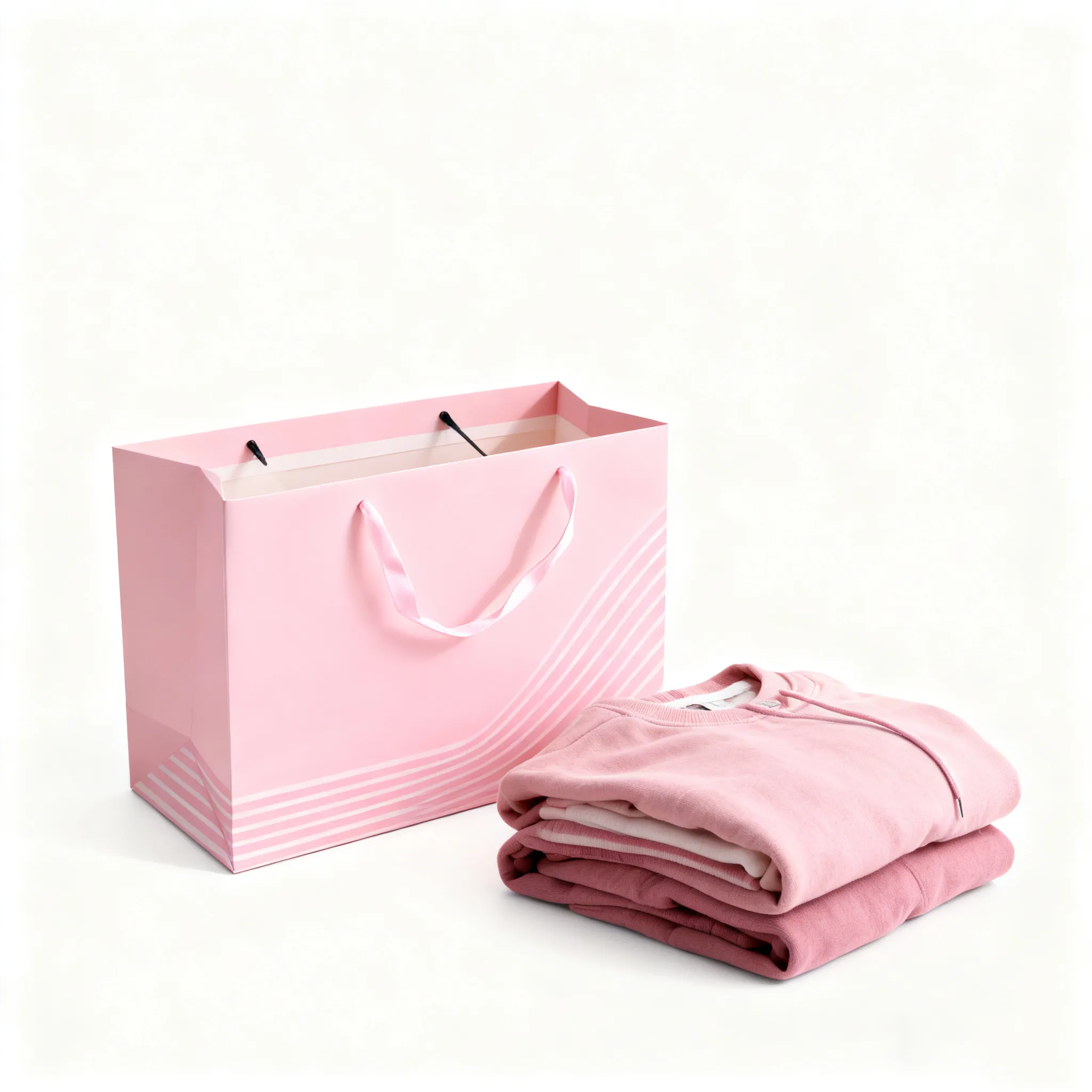 bolsas de ropa al por mayor bolsas de papel personalizadas con asa de cinta-1