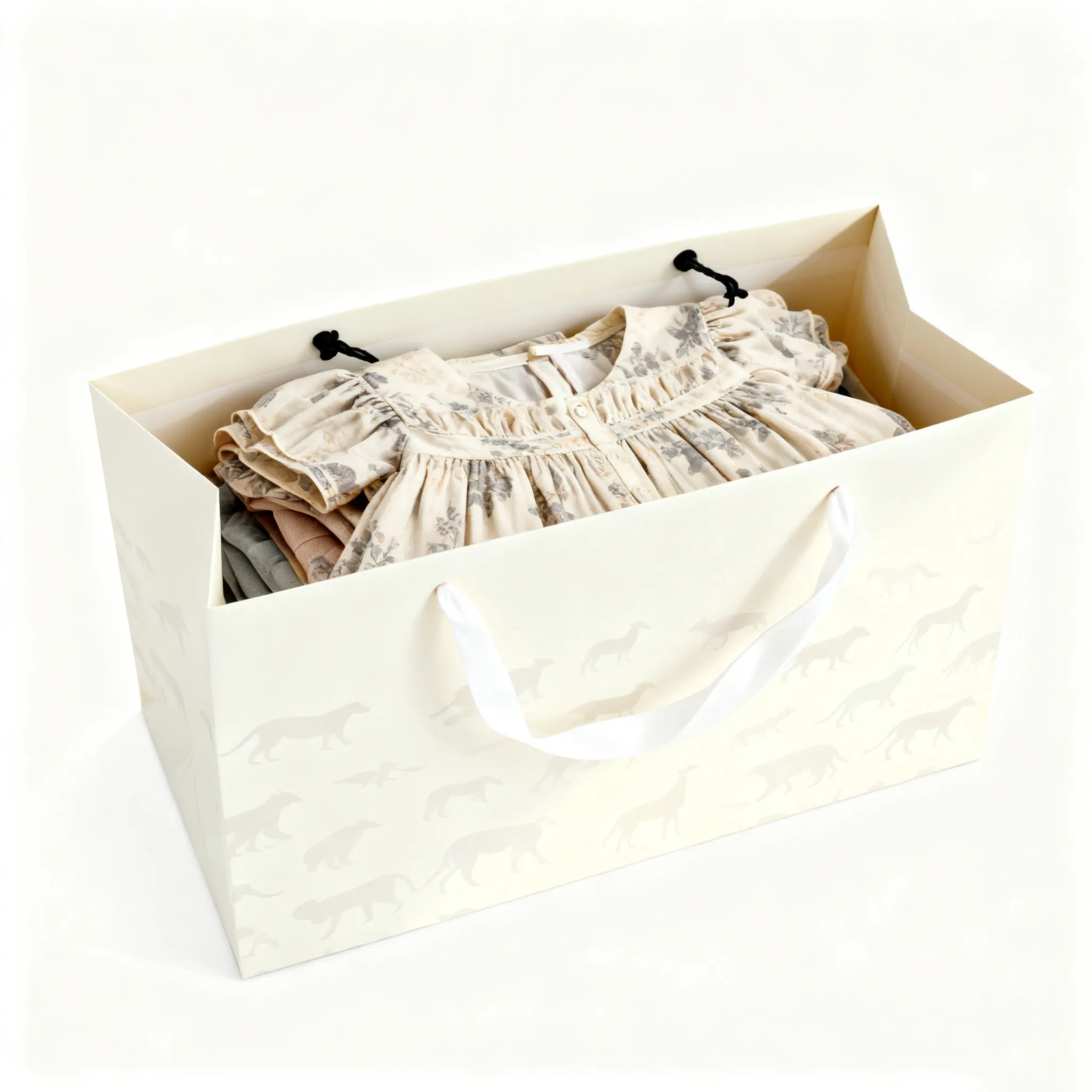 bolsas de ropa al por mayor bolsas de papel personalizadas con asa de cinta-2