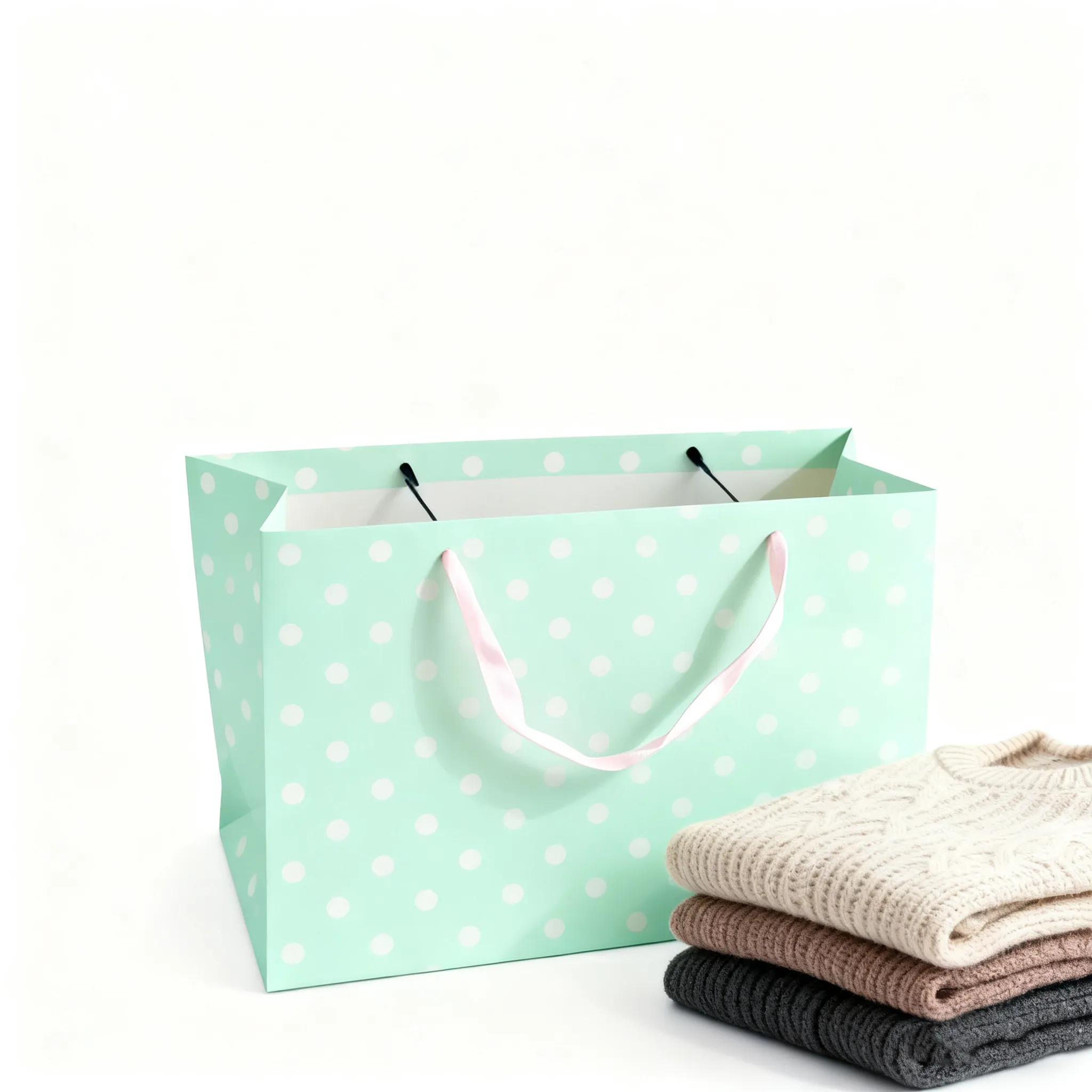 bolsas de ropa al por mayor bolsas de papel personalizadas con asa de cinta-4