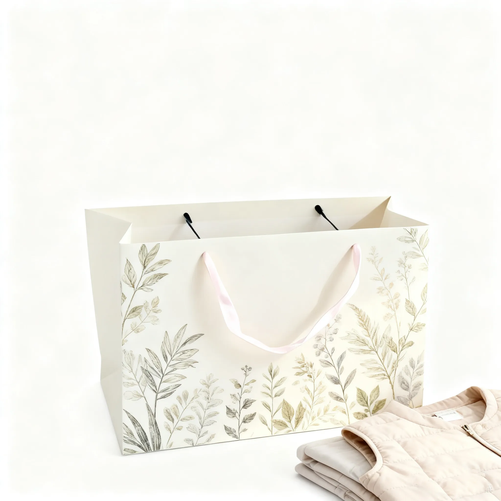 bolsas de ropa al por mayor bolsas de papel personalizadas con asa de cinta-5